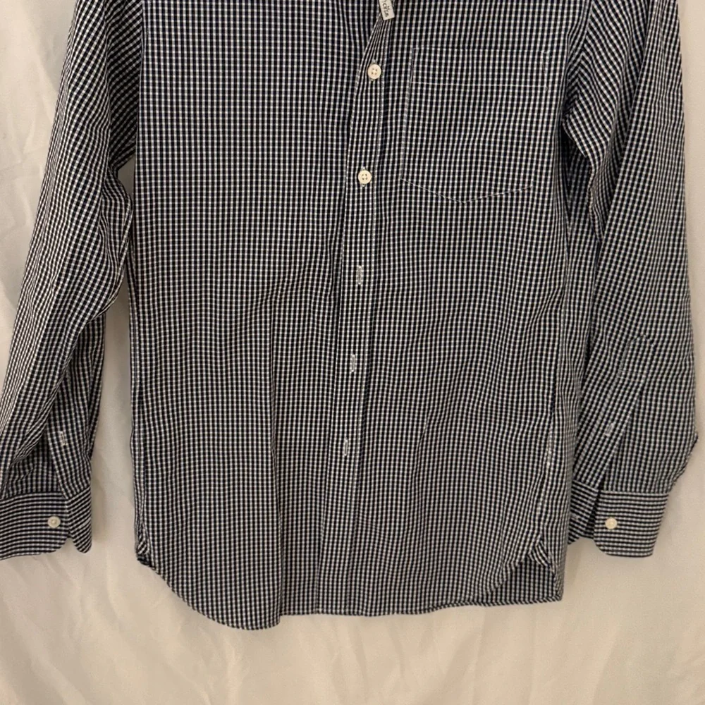 J. Crew Thompson Shirtings 80s 2-Ply  Blue check dress shirt XS 13-13.5